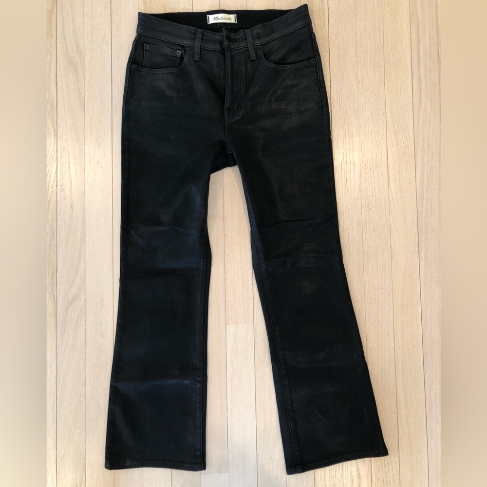 Madewell mid rise kick out jeans - black coated